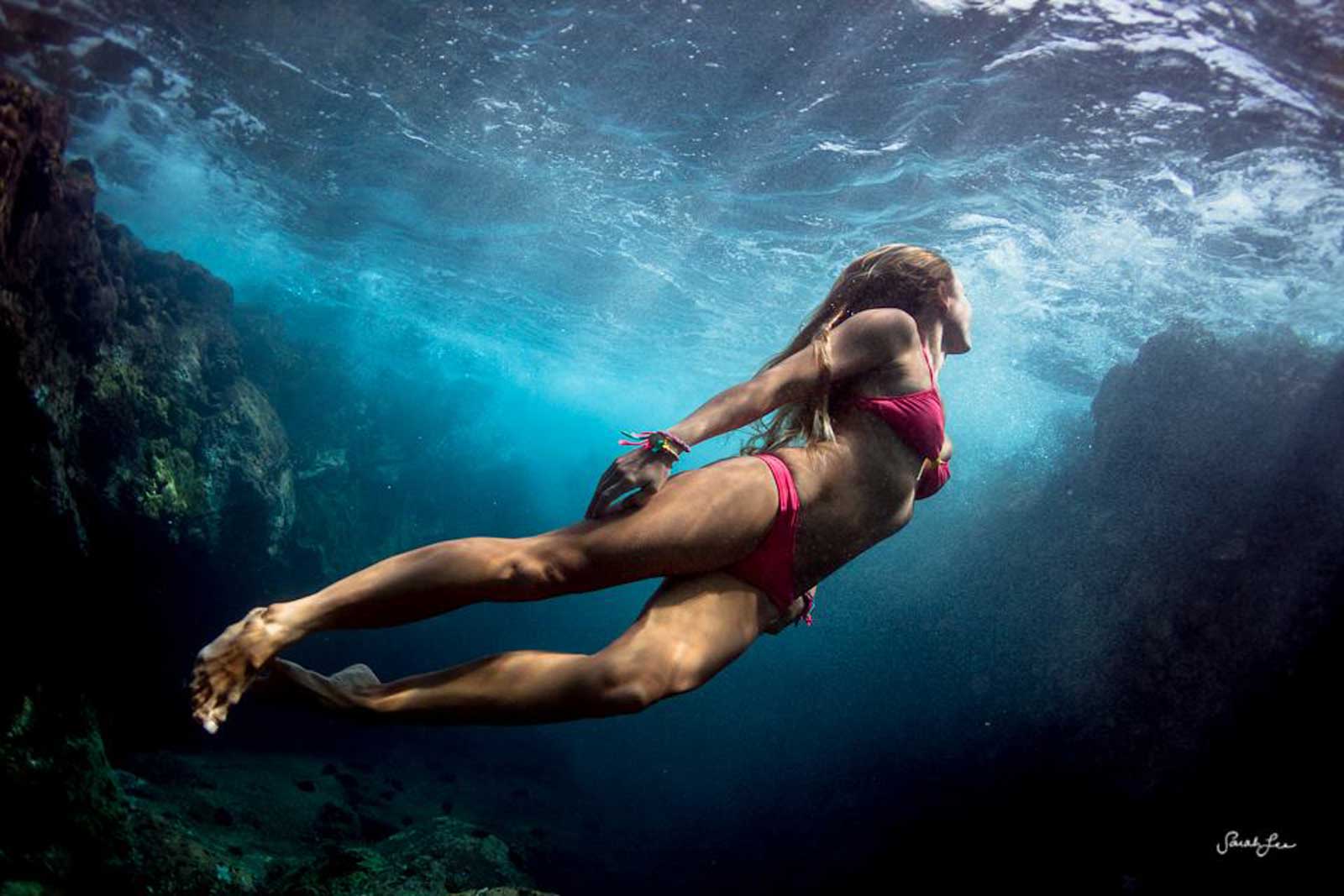 Women underwater
